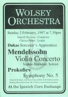 poster for concert on Sunday 2 Feb 1997