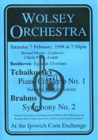 poster for concert on Saturday 7 Feb 1998