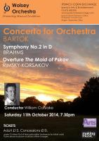 poster for concert on Saturday 11 Oct 2014