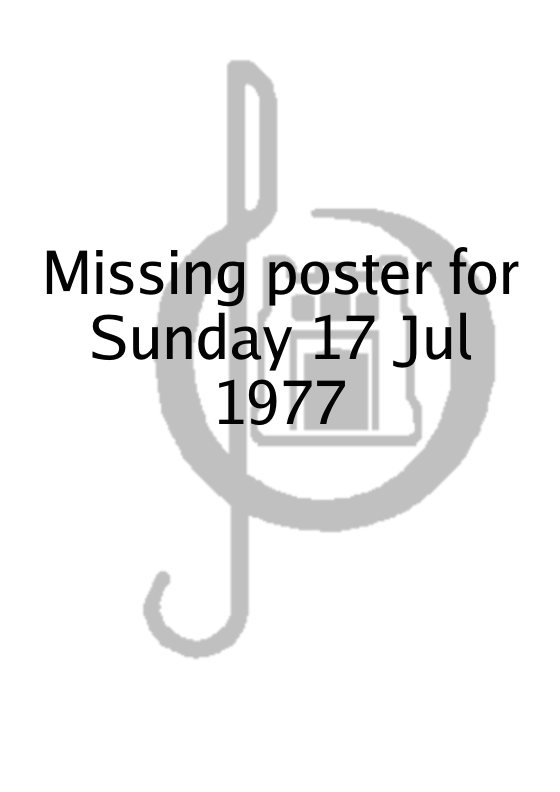 Poster for Sunday 17 Jul 1977
