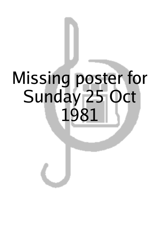 Poster for Sunday 25 Oct 1981
